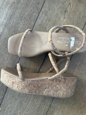 Coconuts Matisse Kork platform chunky slingback sandals women’s  10